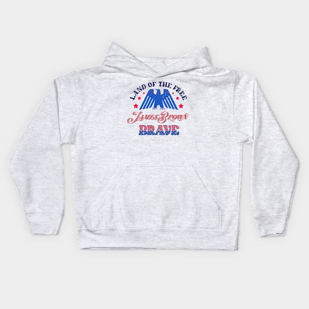 BRAVE JAMES BROWN - LAND OF THE FREE Kids Hoodie by RangerScots